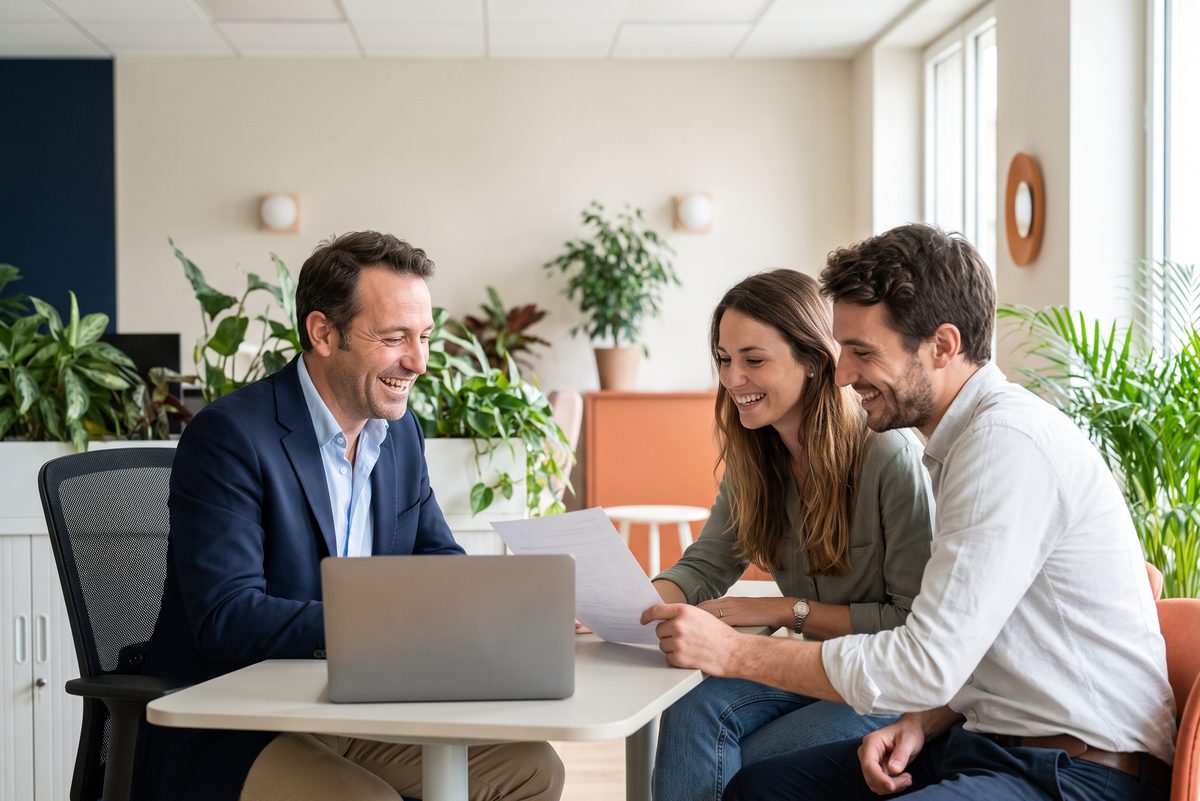 Un expert Accord-credit.fr avec un couple de clients